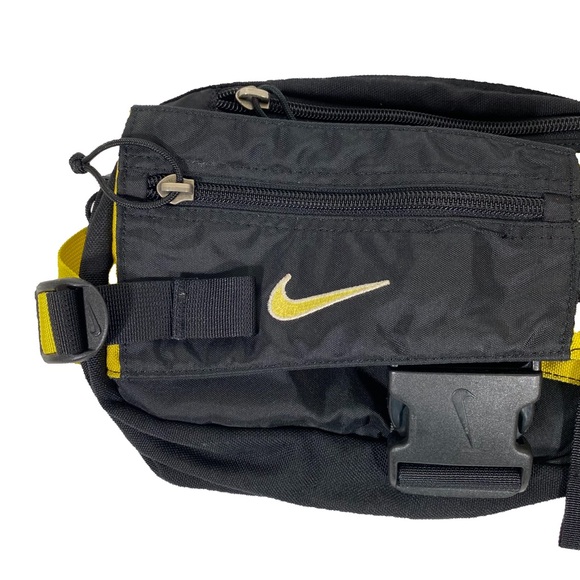 Vintage Nike ACG Waist Pack Large Fanny Bag Crossbody Wallet Strap Black Yellow - Picture 5 of 6
